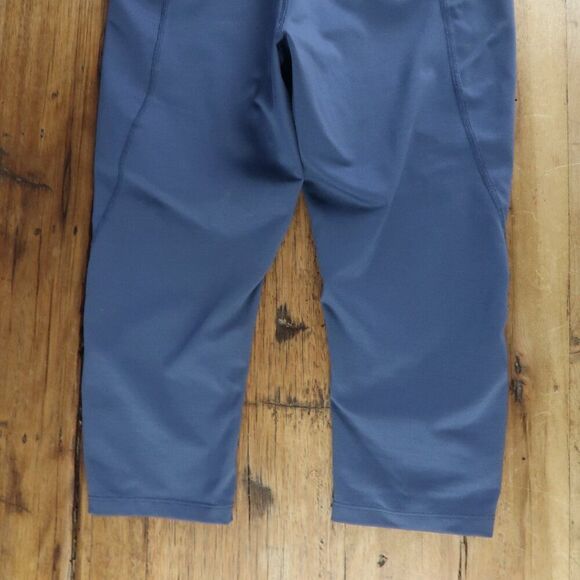 PURPLE WITH SEA FOAM GREEN & GREY DESIGN WIDE WAISTBAND FITNESS CAPRI SIZE SMALL - Picture 10 of 10